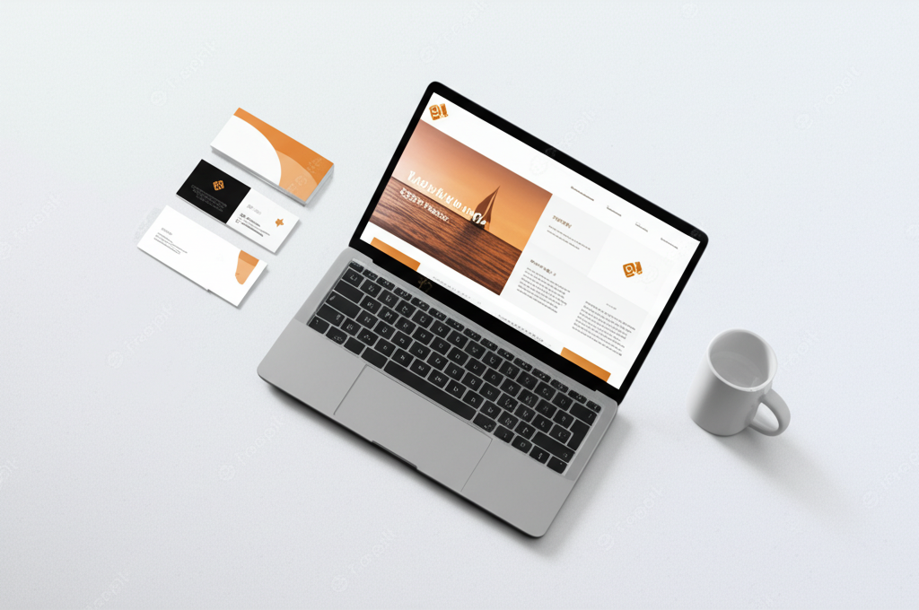 Professional branding and web design mockup